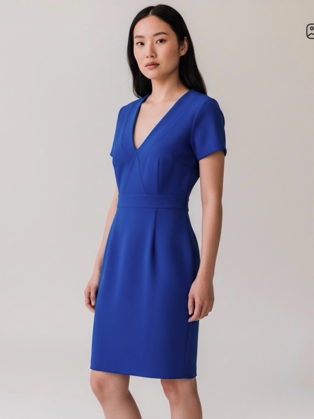 Amanda Uprichard Blue Ponte Sheath Dress S Zipper Cobalt Office Minimalist NWT